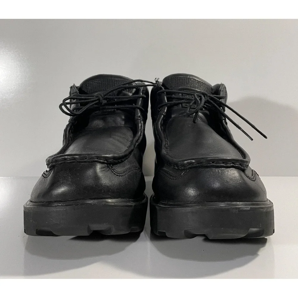 TIMBERLAND 36551 MENS SIZE 11M BLACK LEATHER CHUKKA 2 EYELET ANKLE MOE TOE BOOTS